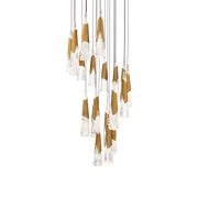 Kilt 21-Light Round Multi Pendant - Aged Brass