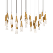 Kilt 23-Light Linear Multi Pendant - Aged Brass