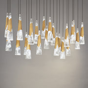Kilt 23-Light Linear Multi Pendant - Aged Brass detail