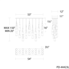 Kilt 23-Light Linear Multi Pendant - Line Drawing