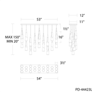 Kilt 23-Light Linear Multi Pendant - Line Drawing