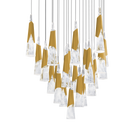 Kilt 25-Light Square Multi Pendant - Aged Brass