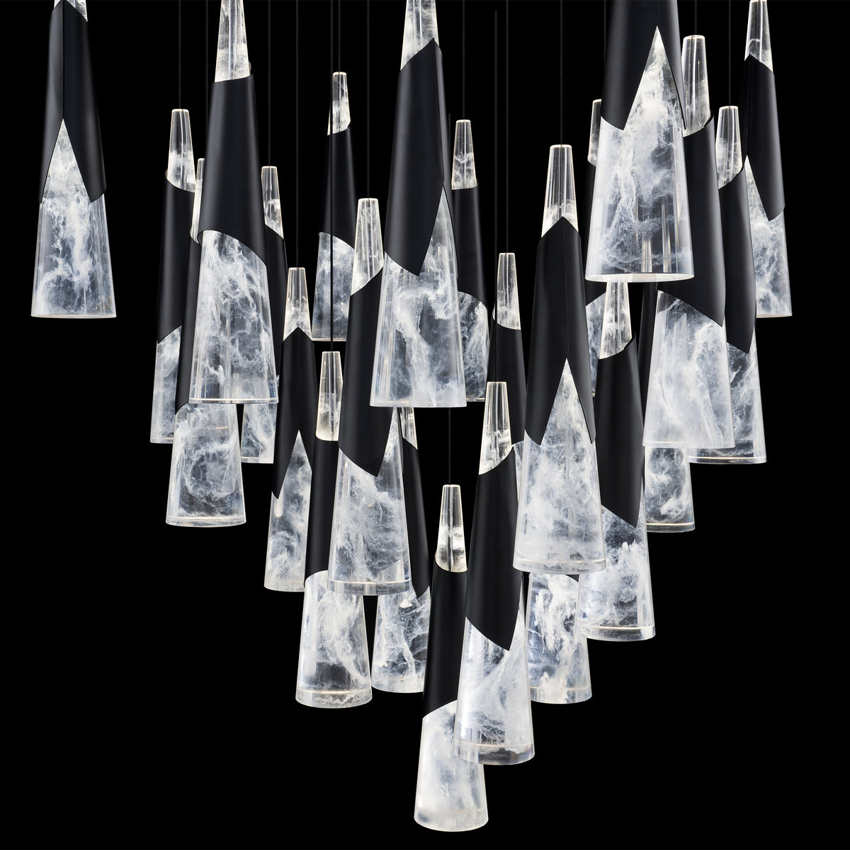 Kilt 25-Light Square Multi Pendant - Black lifestyle