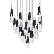 Kilt 25-Light Square Multi Pendant - Black