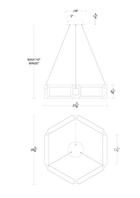 Mies Pendant 26in line drawing
