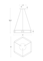 Mies Pendant 35in line drawing
