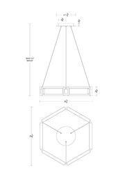 Mies Pendant 35in line drawing