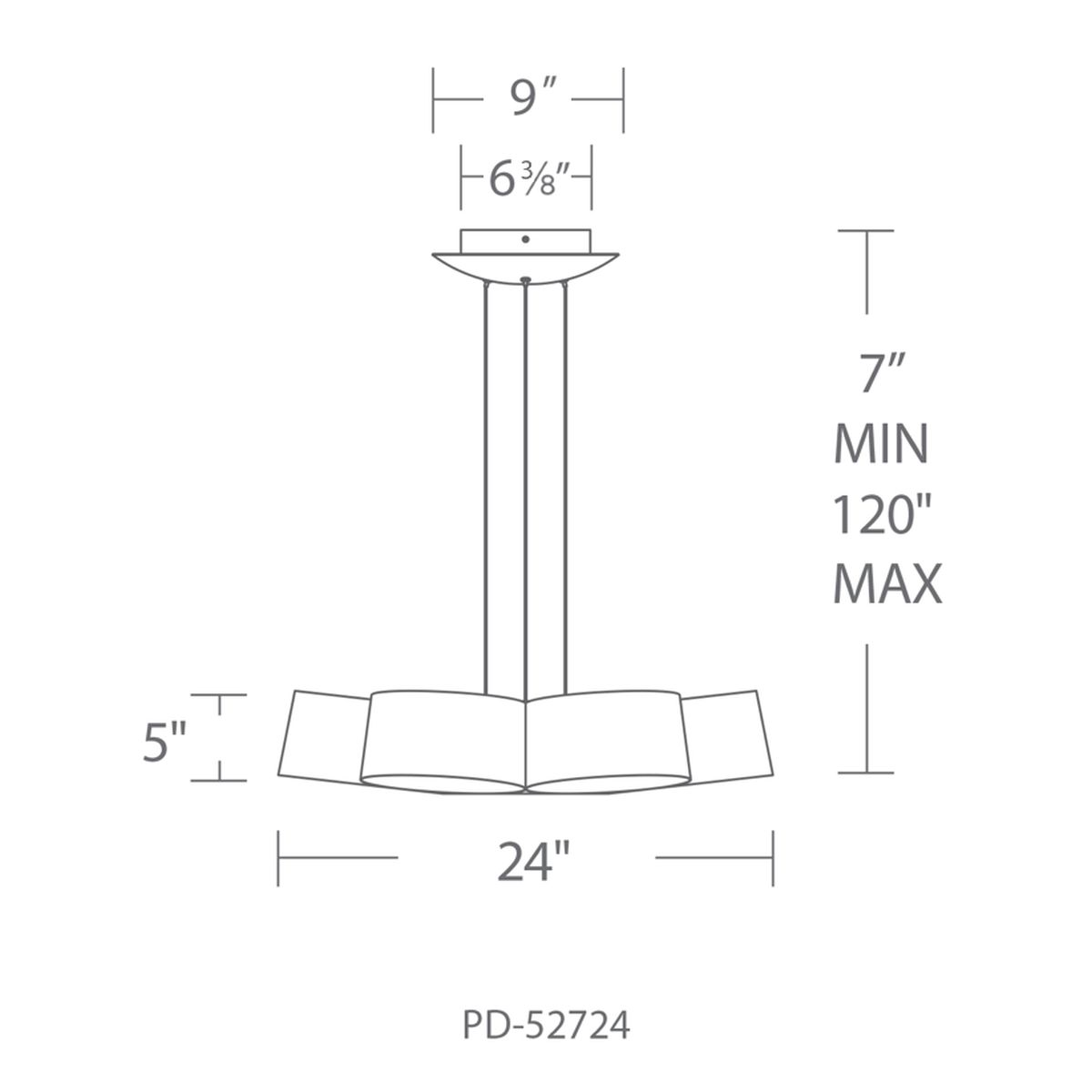 Marimba Pendant 24in line drawing