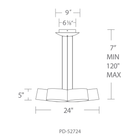 Marimba Pendant 24in line drawing
