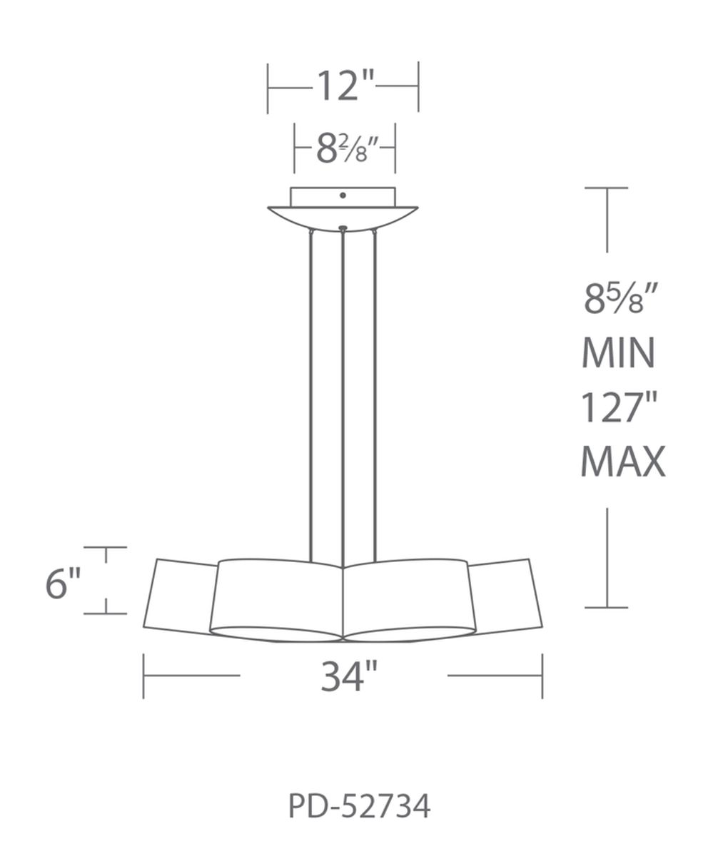 Marimba Pendant 34in line drawing
