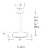 Marimba Pendant 34in line drawing