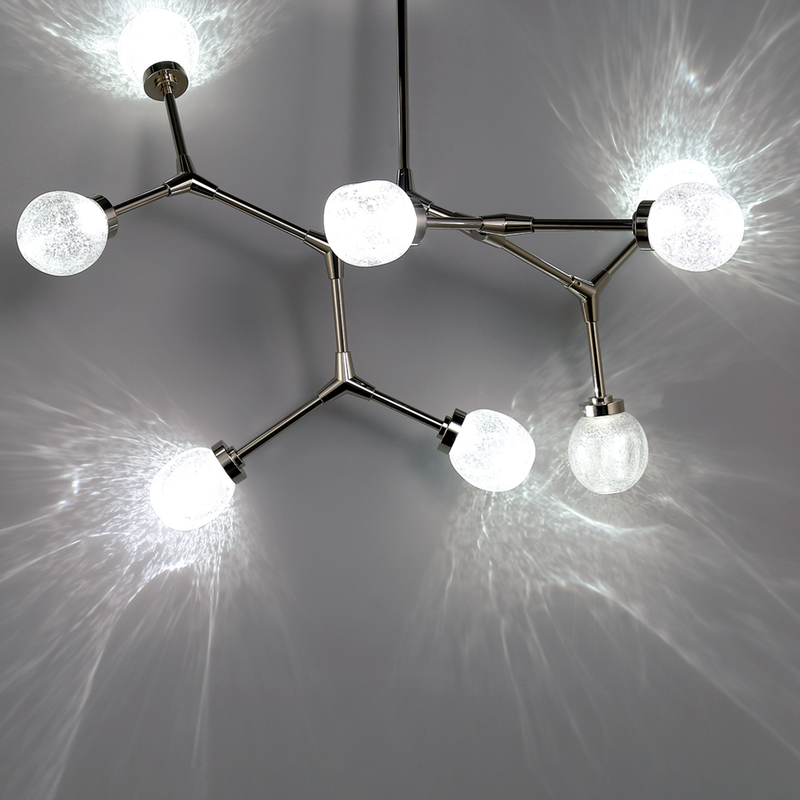 Catalyst 8 Light Pendant Silver Fleck Angle 2