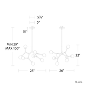 Catalyst 8 Light Pendant Line Drawing