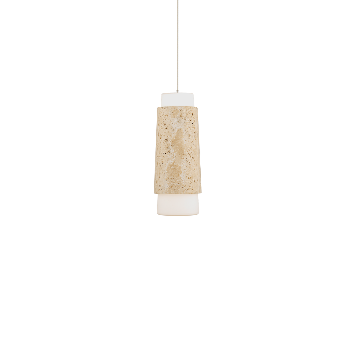 Chauncey Mini Pendant Beige Travertine/Aged Brass