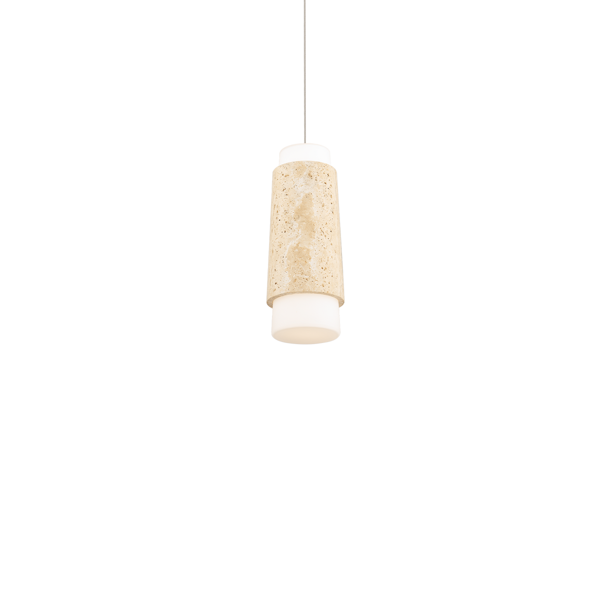 Chauncey Mini Pendant Beige Travertine/Aged Brass Alt