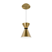 Pin Up 8in Mini Pendant - Aged Brass/Black
