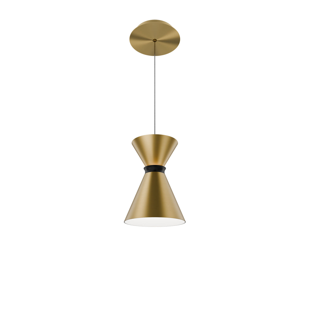 Pin Up 8in Mini Pendant - Aged Brass/Black