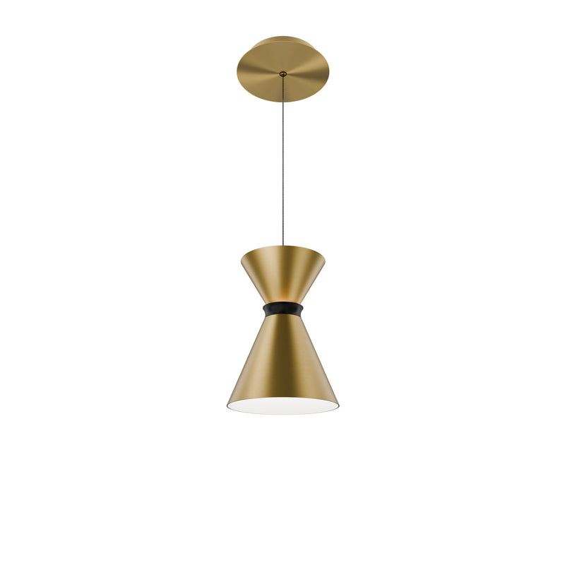 Pin Up 8in Mini Pendant - Aged Brass/Black