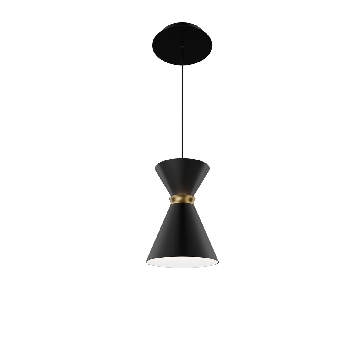 Pin Up 8in Mini Pendant - Black/Aged Brass