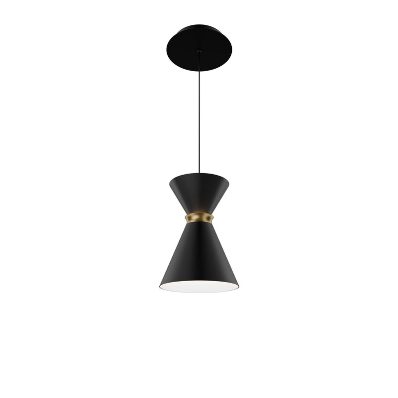 Pin Up 8in Mini Pendant - Black/Aged Brass