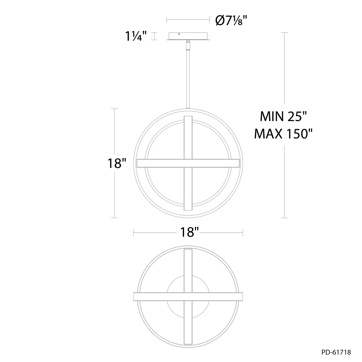 Kinetic Mini Pendant - Line Drawing