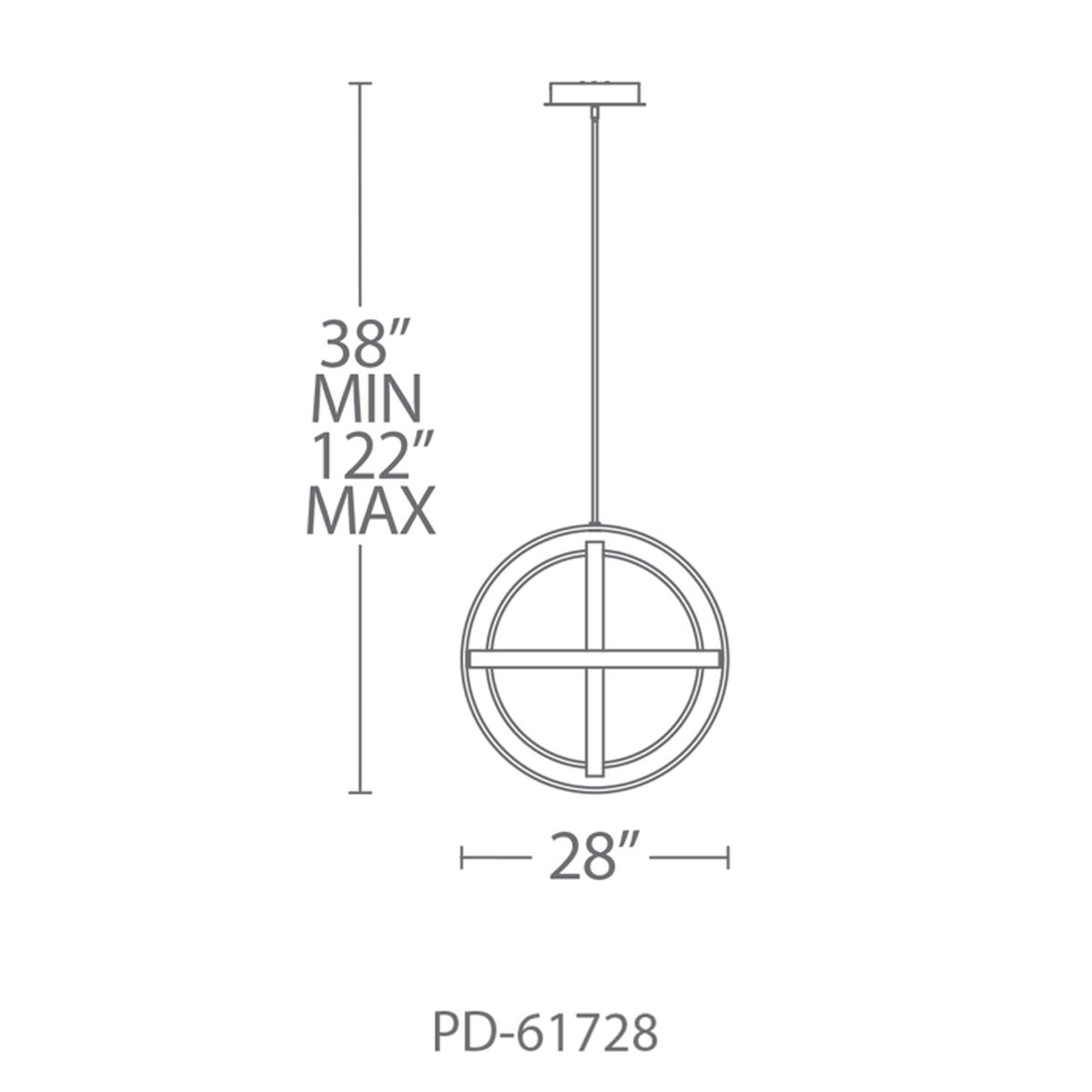 Kinetic Pendant 28IN - Line Drawing