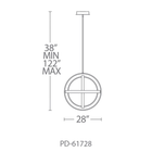 Kinetic Pendant 28IN - Line Drawing
