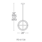 Kinetic Pendant 28IN - Line Drawing