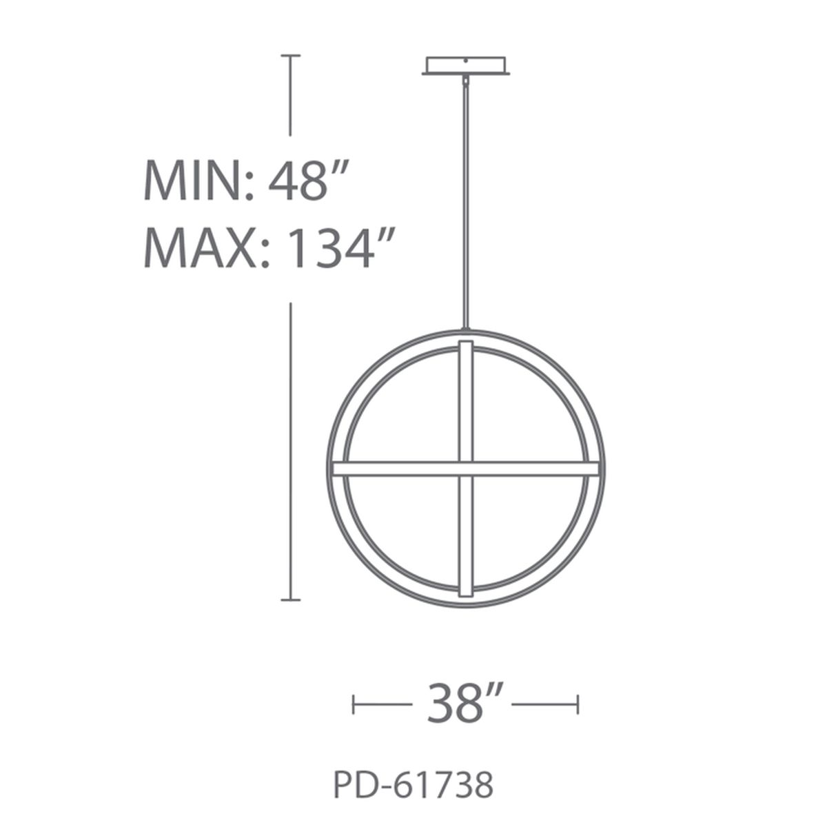 Kinetic Pendant 38IN - Line Drawing