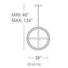 Kinetic Pendant 38IN - Line Drawing