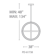 Kinetic Pendant 38IN - Line Drawing