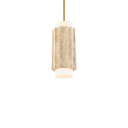 Caviar Mini Pendant Beige Travertine/Aged Brass