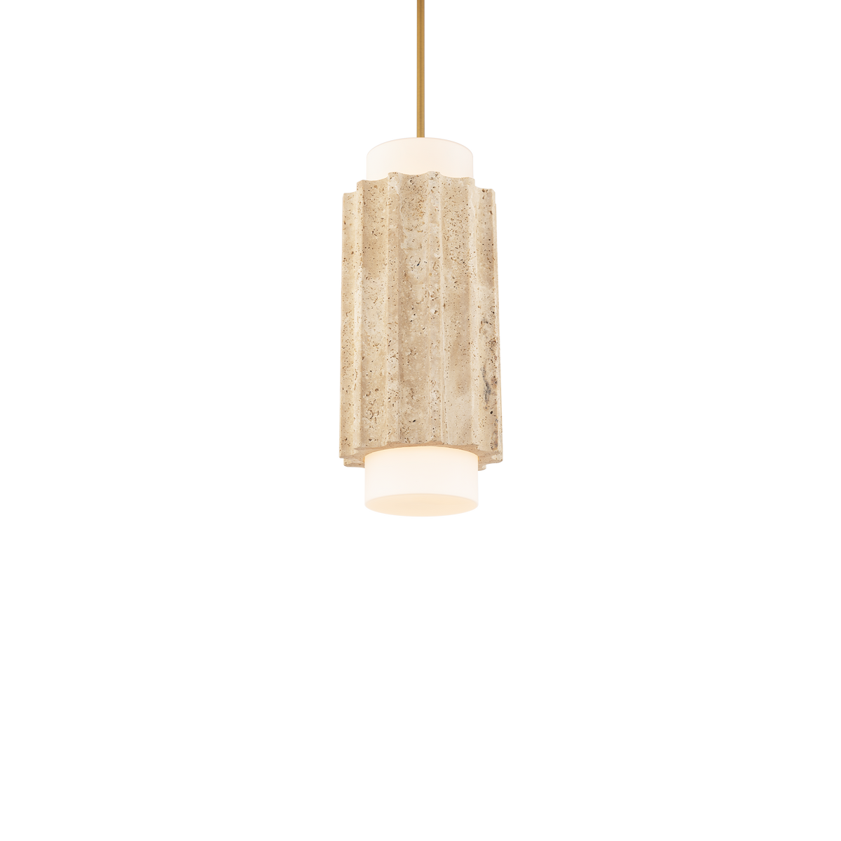 Caviar Mini Pendant Beige Travertine/Aged Brass