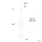 Caviar Mini Pendant Line Drawing