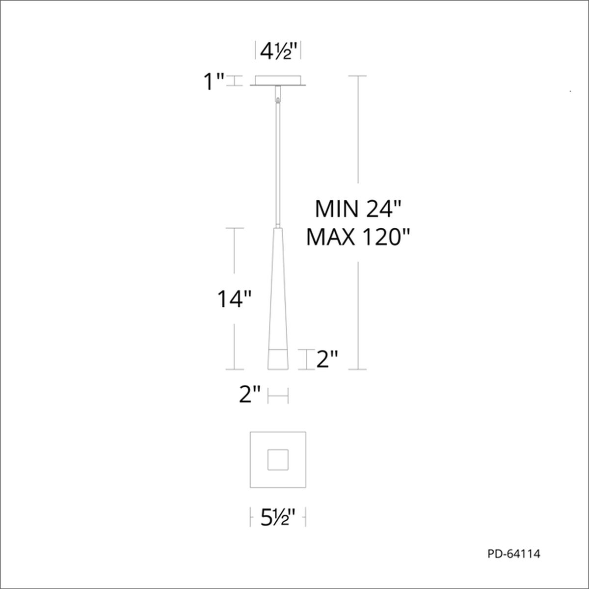 Harper Mini Pendant dimensions