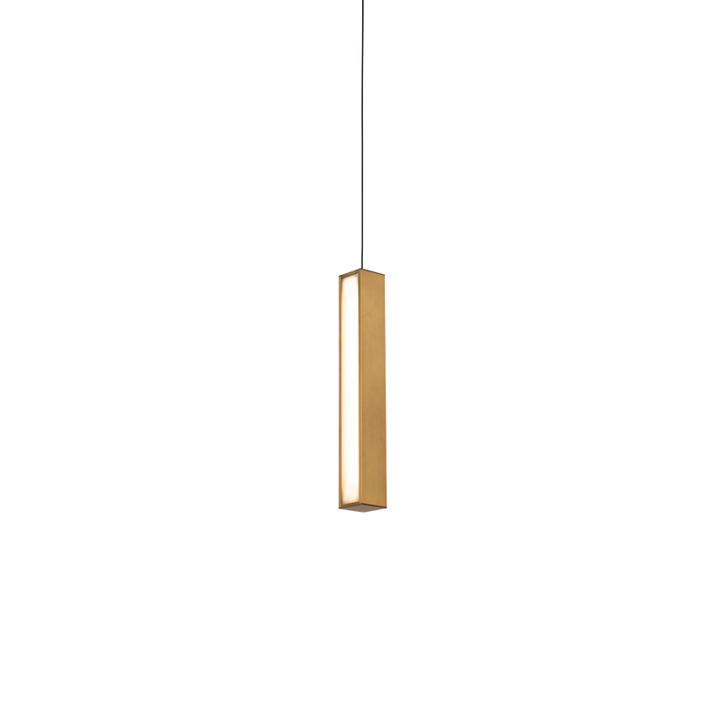 Chaos 1 Light Mini Pendant 14in Aged Brass