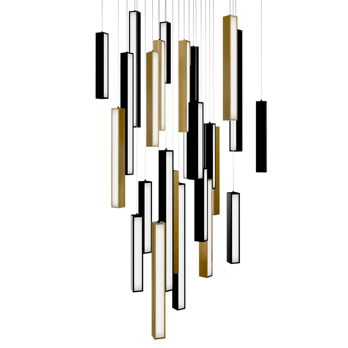 Chaos 25 Light Square Multilight Pendant
