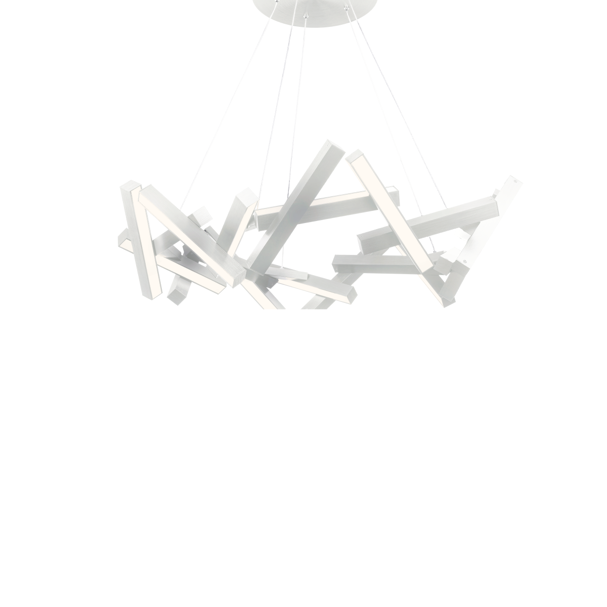 Chaos Round Pendant 34in Brushed Aluminum