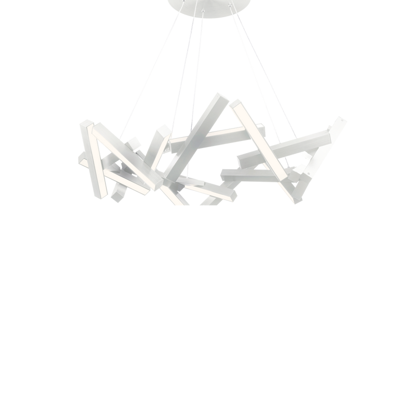 Chaos Round Pendant 34in Brushed Aluminum