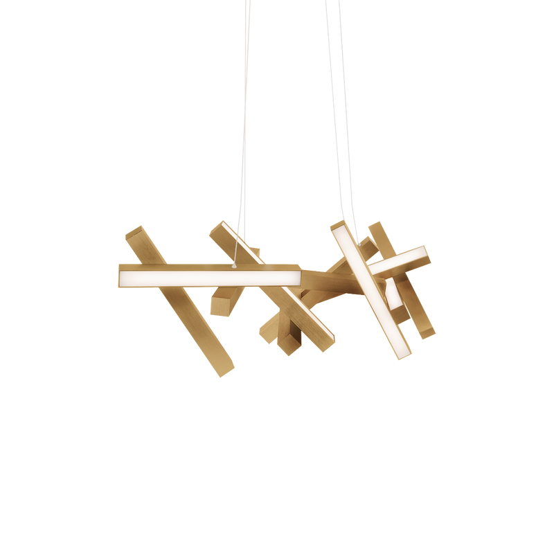 Chaos Horizontal Linear Pendant Aged Brass