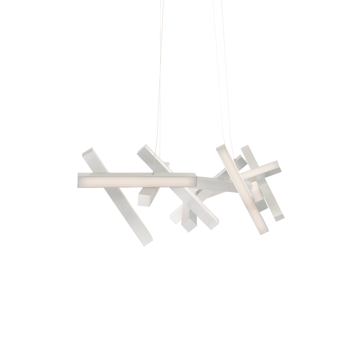 Chaos Horizontal Linear Pendant Brushed Aluminum