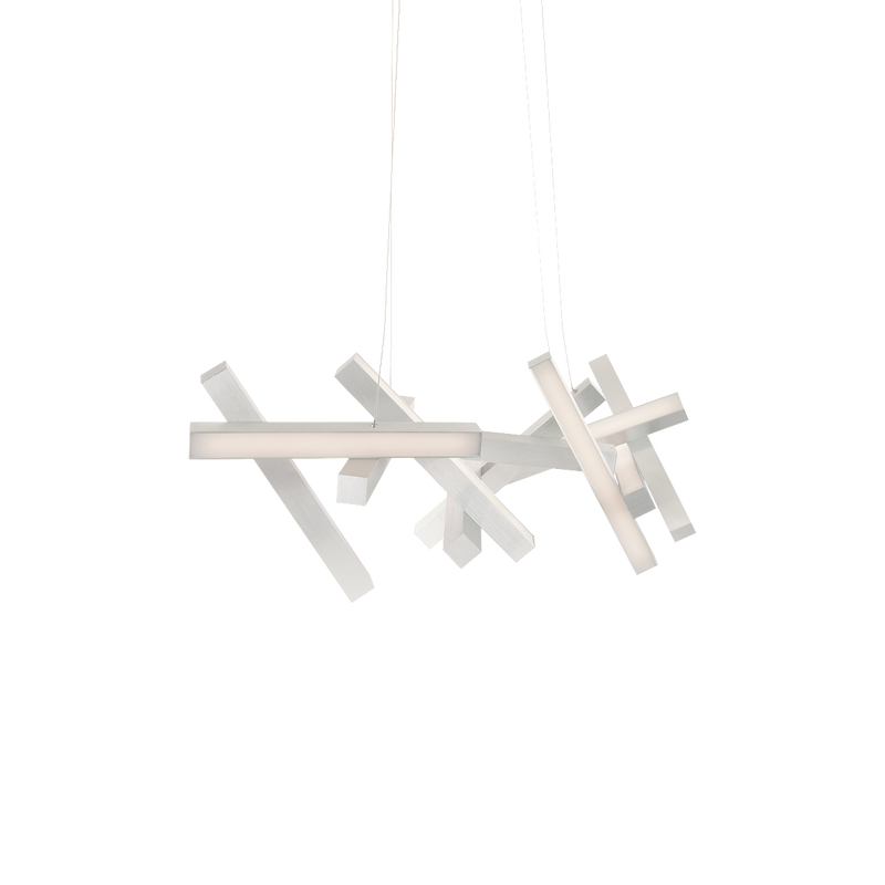 Chaos Horizontal Linear Pendant Brushed Aluminum