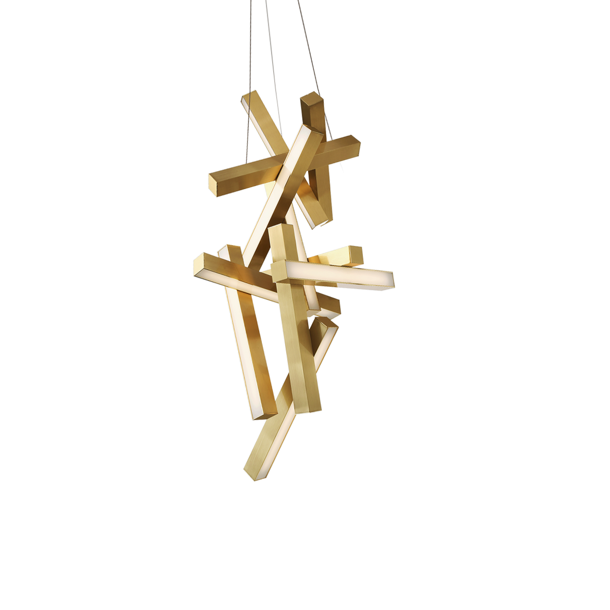Chaos Vertical Linear Pendant 49in Aged Brass