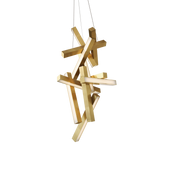 Chaos Vertical Linear Pendant 49in Aged Brass