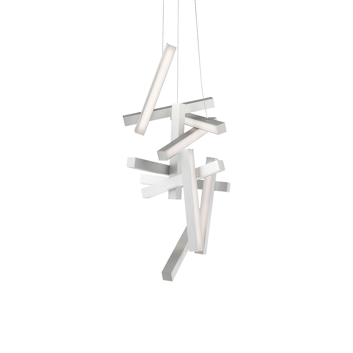 Chaos Vertical Linear Pendant 49in Brushed Aluminum