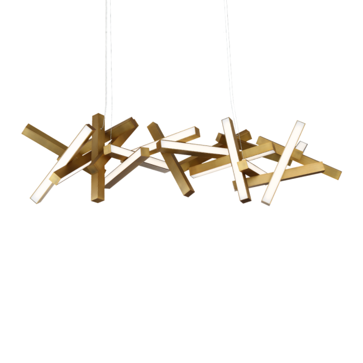 Chaos Horizontal Linear Pendant 72in Aged Brass
