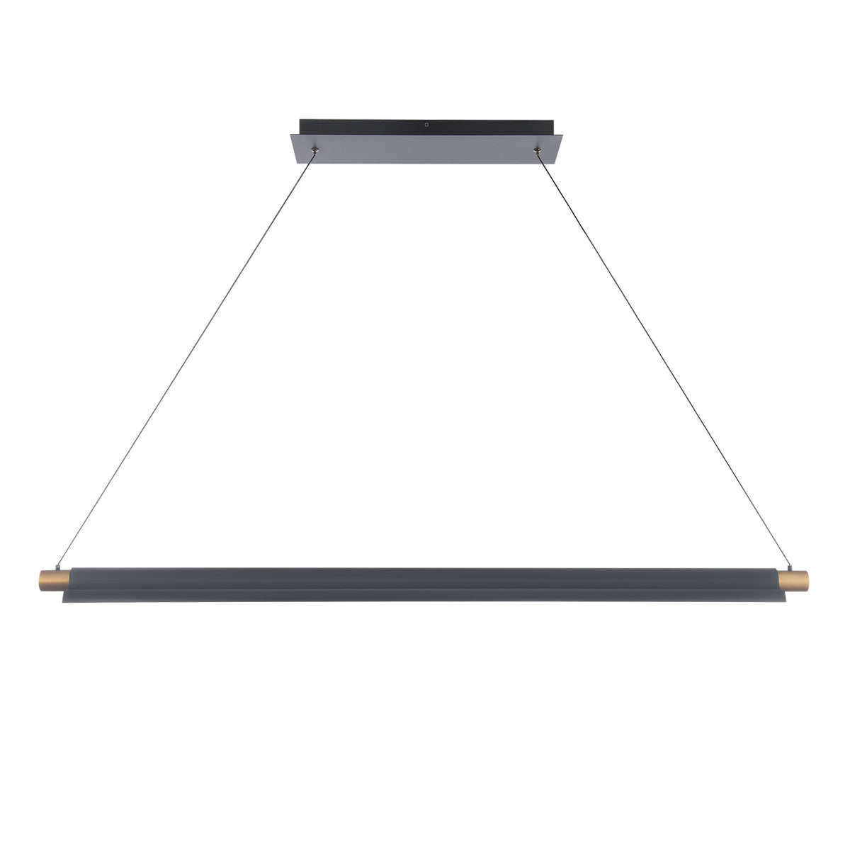 Pavilion 44in Pendant - Black/Aged Brass