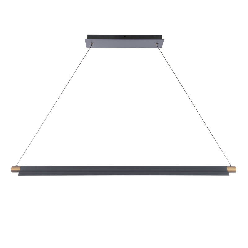 Pavilion 44in Pendant - Black/Aged Brass
