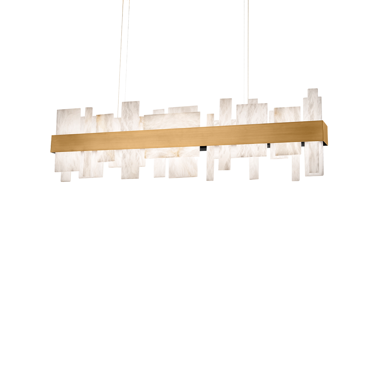 Acropolis Alabaster Pendant - Aged Brass
