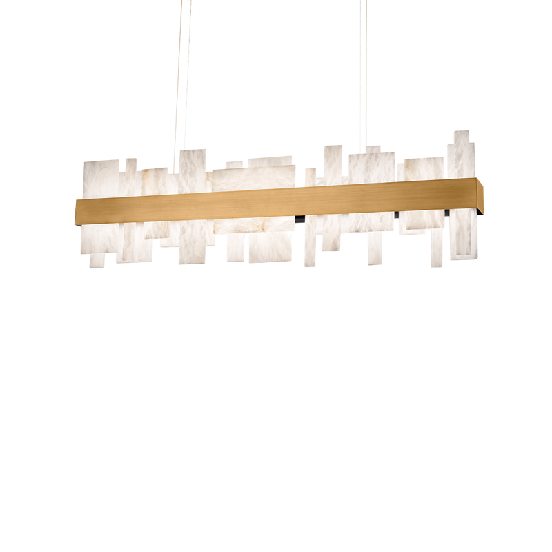 Acropolis Alabaster Pendant - Aged Brass